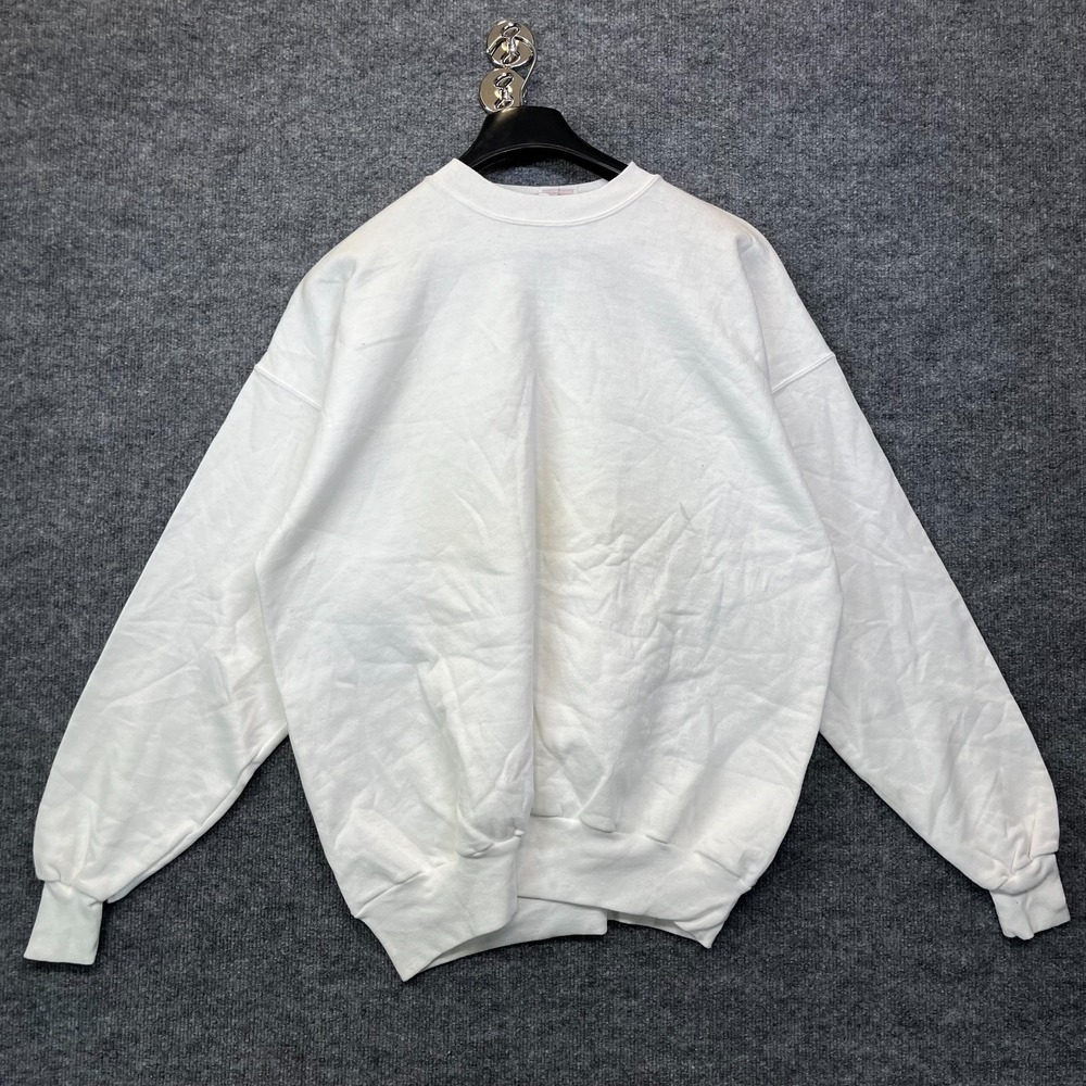 Hanes ComfortBlend Crewneck Sweatshirt Adult White Oversized‎ Pullover - XL
